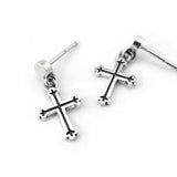 クロスシルバーイヤリング / Grapevine-D1 cross silver earring (4591916908662)