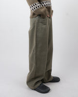 リープワイドピーチナッピングコットンパンツ/leap wide peach napping ccotton pants 2color