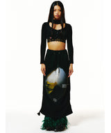 221-SHIRRING GRAPHIC LONG-SKIRT(NONE-FLEECE) (6677538537590)