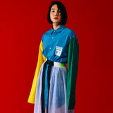 [UNISEX] Colour-Block Shirt (Blue) (6656000589942)