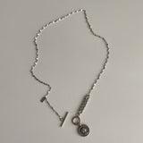 アンティークトグルバーネックレスエリシコインネックレス//cop Antique Toggle Bar Elisicoin Necklace
