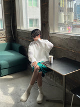 Netting round neck knit