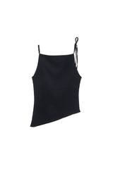 アンバランスホルターノースリーブ / UNBALANCED HALTER SLEEVELESS (BLACK)