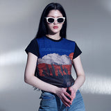 砂漠グラフィッククロップTシャツ /  DESERT GRAPHIC CROP T-SHIRTS