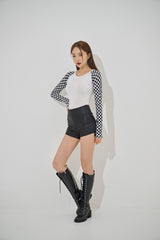 チェッカーボードクロップTシャツ/checkerboard crop tee(9183)