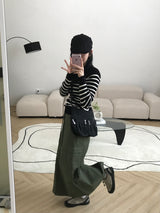 Lush back slit long skirt