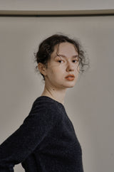 ウール Vニット/WOOL V-KNIT_CHARCOAL