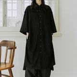 ユニセックスワイドスリーブロングシャツ/unisex wide sleeve long shirts black