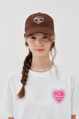 HEART BALL CAP_BROWN
