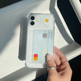 クリアカードホルダーバンパーケーススマイルフラワー