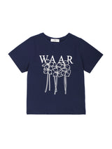 W フラワーTシャツ / T1009 W FLOWER T-SHIRT_NAVY