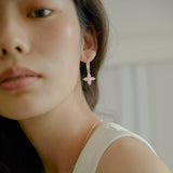 ピンクプルメリアフープピアス/PINK PLUMERIA HOOP EARRINGS