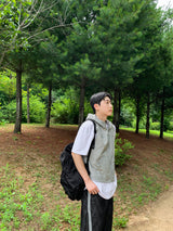 サマーナイロンフードベスト / Summer nylon hood vest 5color