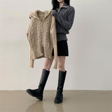Muneu Loose Fit Two-Way Twisted Knit Zip-up (3 colors)