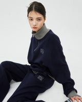 TYPO LOGO KNIT PANTS-NAVY (6605053853814)