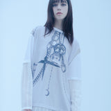 ドリッピングチェーンレイヤードTシャツ/0 6 dripping chain layered t-shirt