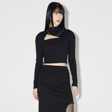 Layered Wrap Bolero Set [BLACK] (6638356004982)