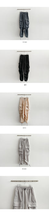 Shirring String Banded Cargo Pants
