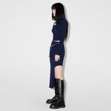 Side-off Midi Skirt [NAVY] (6638398046326)