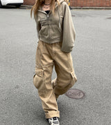 ディングデニムスリットワイドカーゴパンツ / Ding denim slit wide cargo pants