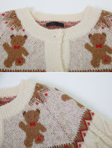 Nordic Bear Wool Knit Cardigan (3color)