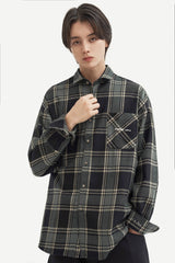 タータンプレイドチェックシャツ/Tartan Plaid Check Shirt S109 Navy