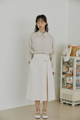 ボタンスカート / button skirt natural