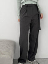 Belt Pintuck Wide Long Slacks (3 colors)