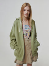 HEAVY WEIGHT OVERFITTED UNIVERSITY LOGO EMBROIDERY HOODIE ZIP UP_ SAGE GREEN (6682311295094)