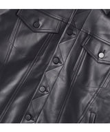 GB Synthetic Leather Trucker Jacket (Black)