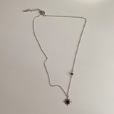 シーアシャインスターブラックユニークネックレス/shia Shine Star Black Unique Necklace