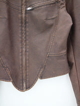 ピグメントウォッシュドレザージャケット / Pigmented Washed Leather Jacket - Brown