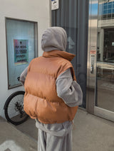 (UNISEX) オプトショルダーレザーベストダウン