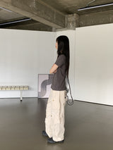 ポケットコットンロングワイドカーゴパンツ / Pruto Pocket Cotton Long Wide Cargo Pants