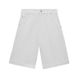 Wide-leg denim bermuda shorts