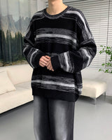 ストライプラウンドニットウェア/NI Striped Round Knitwear (2 colors)