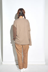 KNIT X TERRY COMBINATION POCKET TEE (Beige) / コンビネーションポケットTシャツ