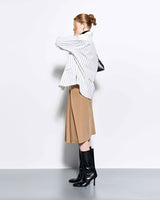 DOZI - Pinched Midi Skirt _ Beige