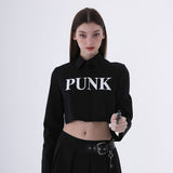 パンククロップシャツ/0 1 punk crop shirt - BLACK