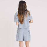 クロップツーポケットシャツ / CROP TWO POCKET SHIRT(SKYBLUE)