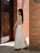 マイビーバンディングストリングコットンカーゴロングスカート / Mybi Banding String Cotton Cargo Long Skirt