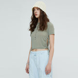 サイドスリットトップ / SIDE SLIT TOP (KHAKI)