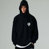 ハートプリンティングパーカー/HEART PRINTING HOODIE-BLACK