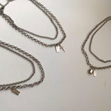 ボールドクロス2ラインチェーンチョーカーネックレス / vop Bold Cross Two-Line Chain Choker Necklace