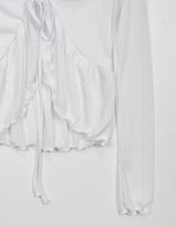 プリーツラッフルカーディガン/Pleated Ruffle Cardigan (4color)