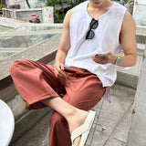 レイヤードスリットコットンノースリーブタンク / Layered Slit Cotton Sleeveless Tank (3 colors)