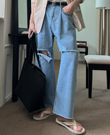 コントダメージカットジーンズ