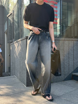 ロエミニマルリネンラウンド半袖ニット/Roe Minimal Short-Sleeved Linen Round Knitwear (9 colors)