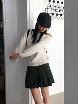 Belan golden pleated mini skirt