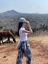 Silver dust pleats pants 
